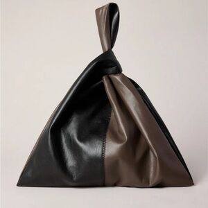 NEW Nanushka two tone Jen bag large brown black clutch wristlet